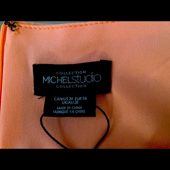 NWOT Coral Formal Prom Bridesmaid Wedding Dress Flowing Tiered Ruffles Size 24 - Picture 8 of 9